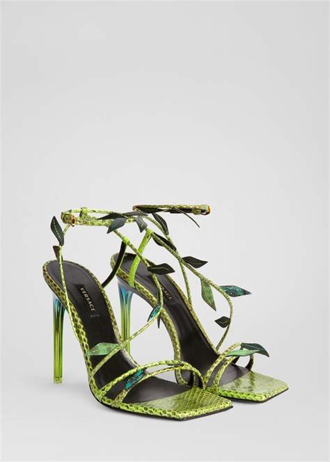 green leaf versace heels|Versace high heels.